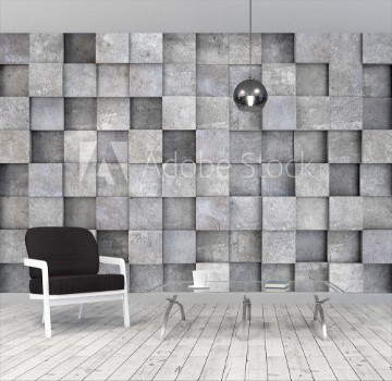 Picture of Wall of concrete cubes